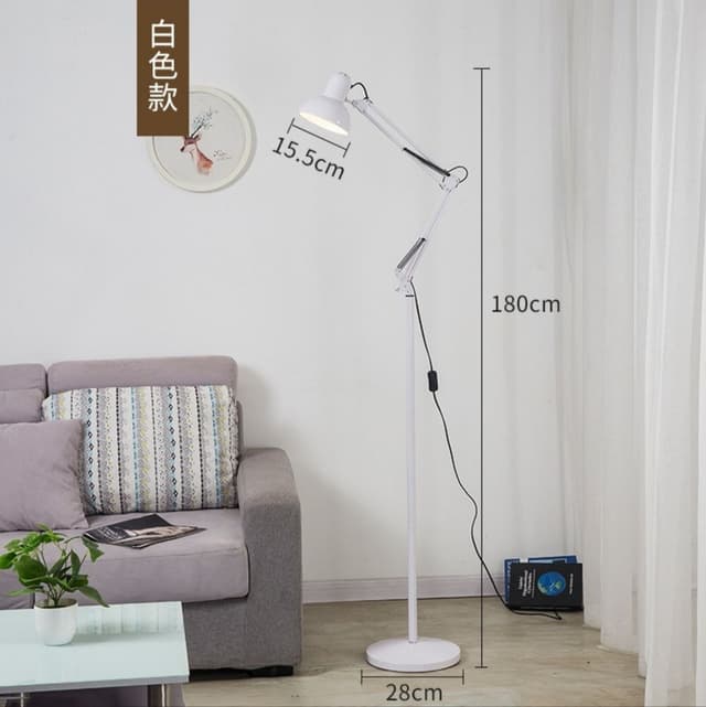 Imagem de Luminária De Piso Dapon FLOWH-EU Abajur Articulada Pedestal De Chão Cor Branca na loja Mercado Livre