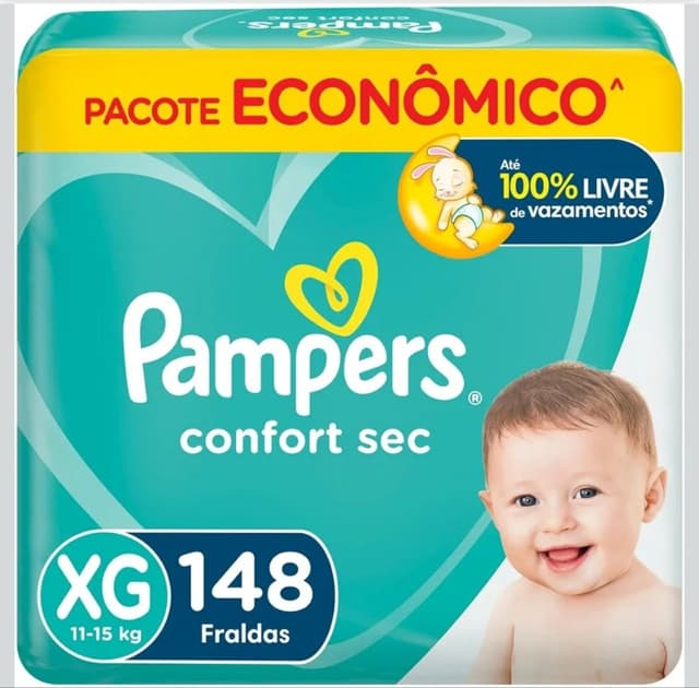 Imagem de Fralda Pampers Confort Sec XG com 148 Unidades na loja Amazon