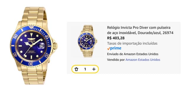 Imagem de Relógio Invicta Pro Diver 200M na loja Amazon