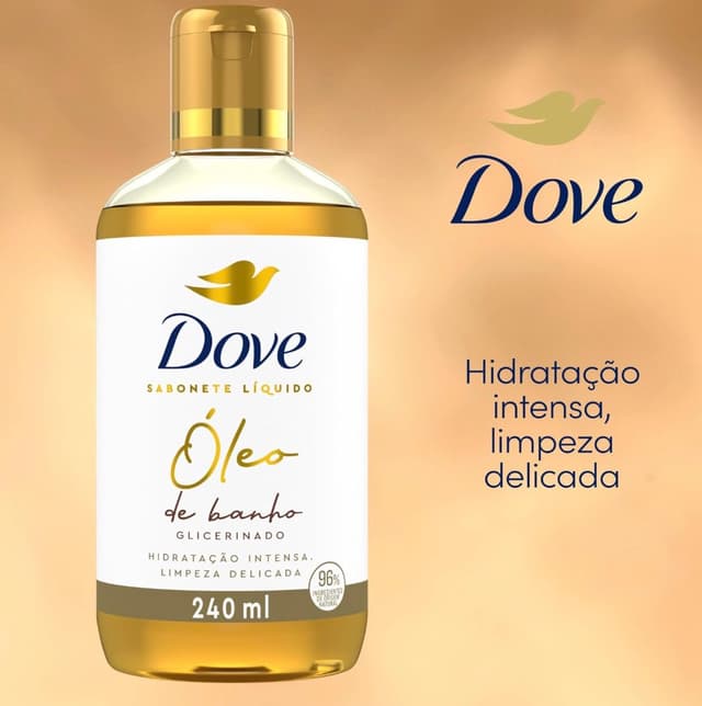 Imagem de Dove Óleo de Banho Hidratação Intensa e Limpeza Delicada, Glicerinado com 96% Ingredientes de Origem Natural 240 ml na loja Amazon