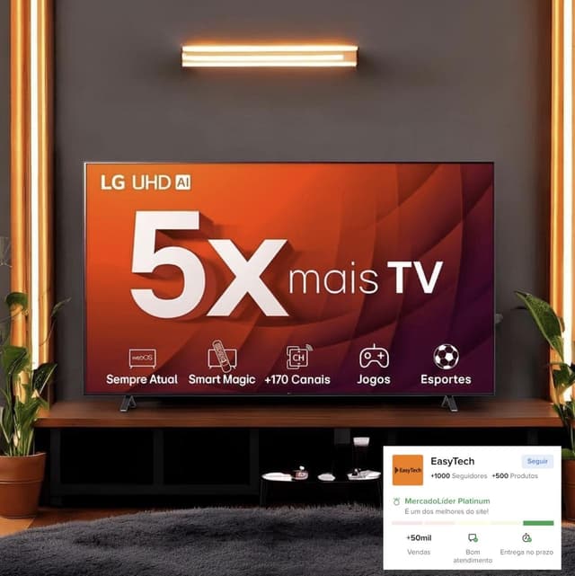 Imagem de Smart TV 50 LG UHD 4K | Processador Inteligente | HDR10 Pro na loja Mercado Livre