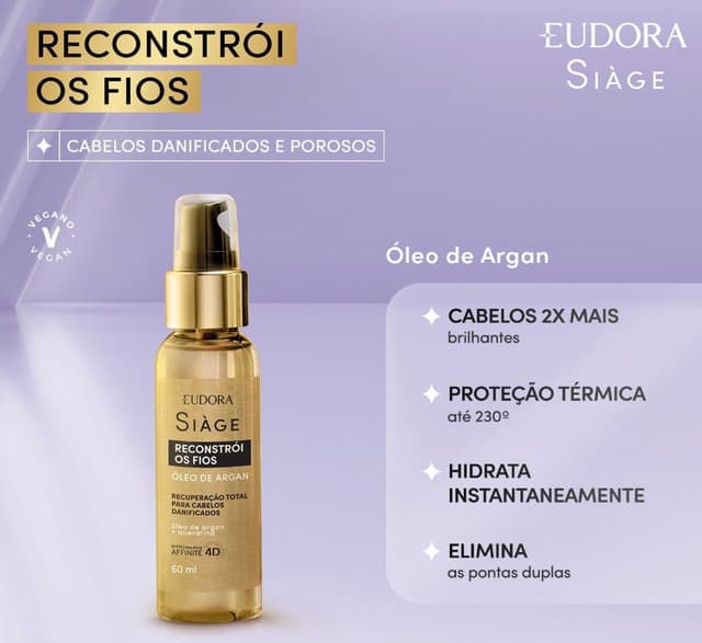 Imagem de SIAGE ÓLEO DE ARGAN RECONSTRÓI OS FIOS 60ml na loja Amazon