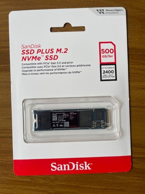 Imagem de SSD NVMe Sandisk Plus 500GB 2400MB/s na loja Amazon