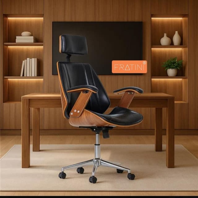 Imagem de Cadeira de Escritório Presidente Cor Preto Ergonômica Executiva Giratória na loja Mercado Livre