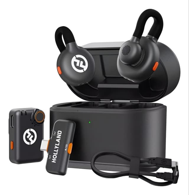Imagem de Microfone de Lapela Hollyland Lark M2s Duo Combo Cor Preto na loja Mercado Livre