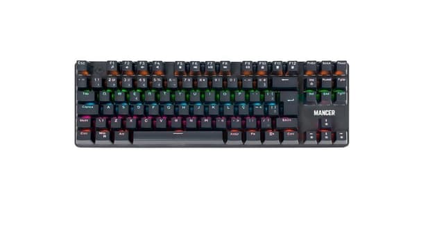 Imagem de Teclado Mecânico Mancer Shade MK3 Rainbow Switch Huano Vermelho Preto na loja Amazon