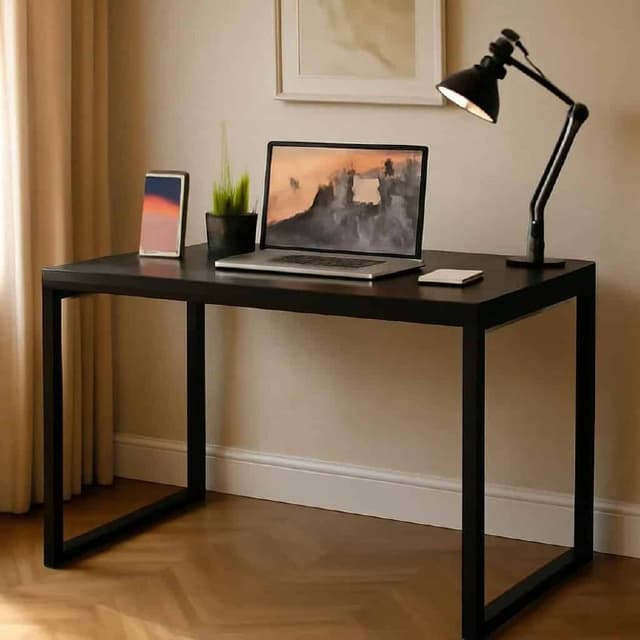 Imagem de Mesa Industrial Moffer | 90 cm | Ideal para Apartamentos ou Escritórios | Cor Preto na loja Mercado Livre
