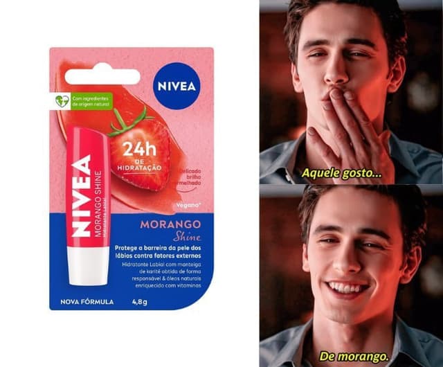 Imagem de NIVEA Hidratante Labial Morango Shine 4,8g na loja Amazon