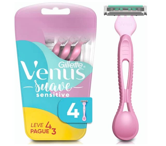 Imagem de Gillette Aparelho de Depilar Venus Suave Sensitive 4 Unidades na loja Amazon