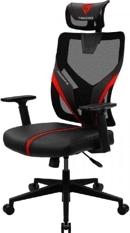 Imagem de Cadeira Ergonômica Yama1 ThunderX3 | Design Vermelho | Suporte Lombar Ajustável na loja Amazon
