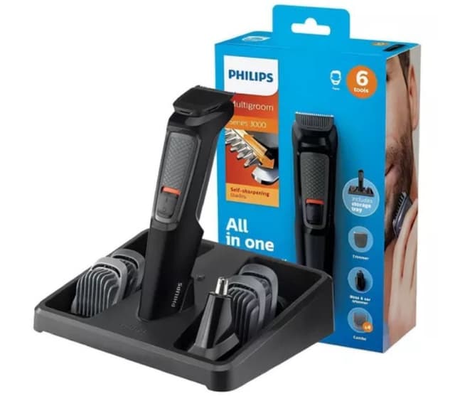 Imagem de Aparador de Pelos e Barbeador Philips Multigroom 6 em 1 (MG3711) | Lâminas autoafiáveis | 6 acessórios inclusos na loja Mercado Livre