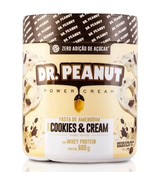 Imagem de Pasta de Amendoim - 600G Cookies and Cream com Whey Protein - Dr. Peanut na loja Amazon