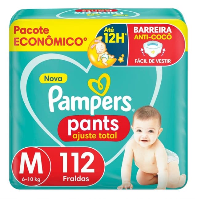 Imagem de Fralda Pampers Pants Ajuste Total M 112 Unidades na loja Mercado Livre