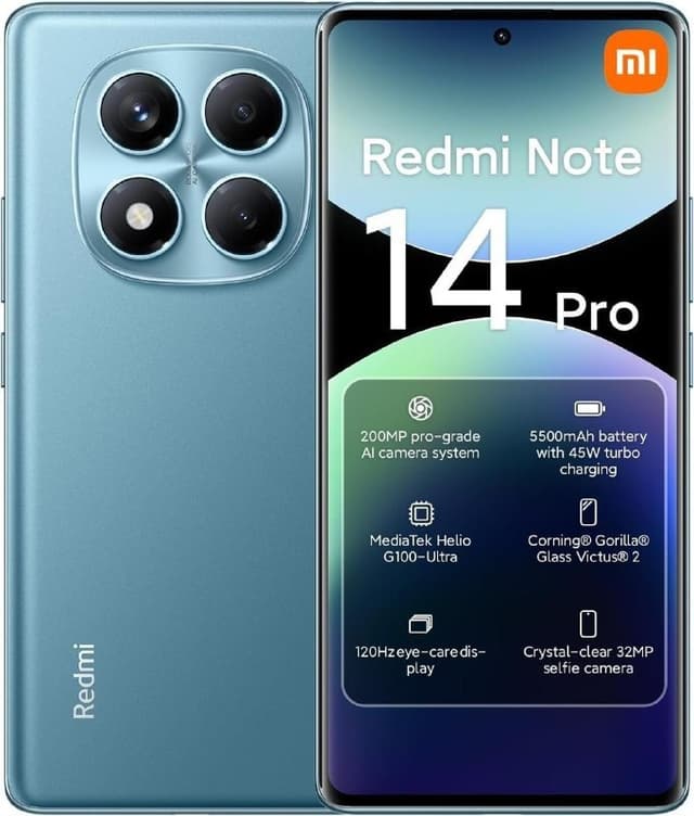 Imagem de Smartphone xiaomi redmi note 14 pro 4g ocean blue (azul oceano) 8gb ram 256gb rom na loja Amazon