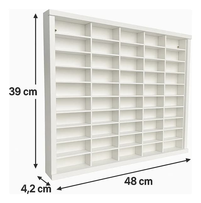 Imagem de 2x Estante Em Mdf Para 50 Nichos Com Acrílico Branca 1:64 na loja Mercado Livre