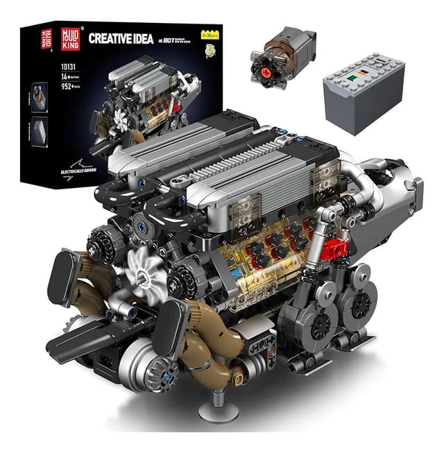 Imagem de Kit de Bloco de motor W16 Bugatti Funcional 952 Peças para Montagem Educacional na loja Mercado Livre