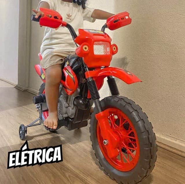Imagem de Moto Elétrica Infantil Motocross 6V Recarregável Resistente Cor Vermelho na loja Mercado Livre