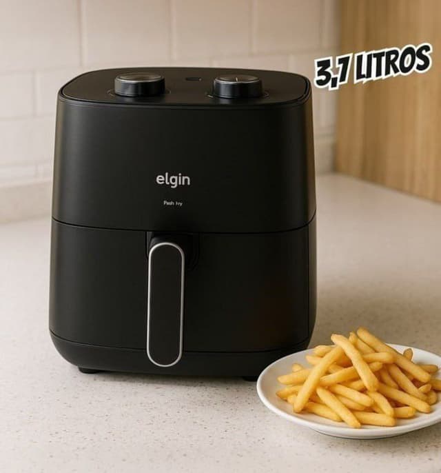 Imagem de Fritadeira Air Fryer Elgin Facilita Fry 3,5 Litros Potência 1400W Cor Preta na loja Mercado Livre