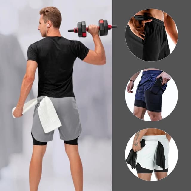 Imagem de Kit 3 Shorts De Compressão 2 Em 1 Masculino Treino Acaedemia na loja Mercado Livre