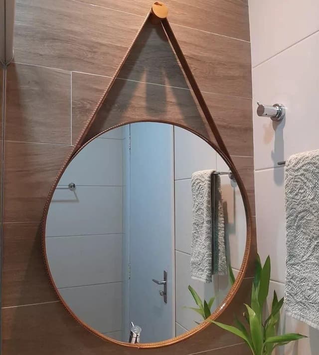 Imagem de Espelho Redondo Decorativo Adnet Escandinavo 60cm na loja Mercado Livre