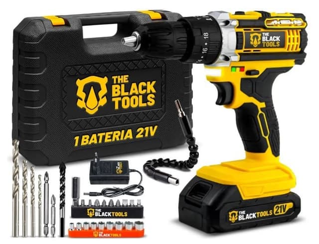 Imagem de Parafusadeira e furadeira impacto the black tools tb-21pw 3/8 cor amarelo frequência 50/60 hz na loja Mercado Livre