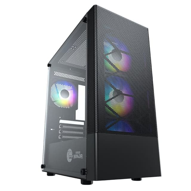 Imagem de Gabinete gamer ninja hive, mid tower, vidro temperado 3 fans cor preto na loja Mercado Livre