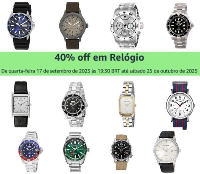 Imagem de AMAZON 40% OFF EM RELÓGIOS SELECIONADOS na loja Amazon