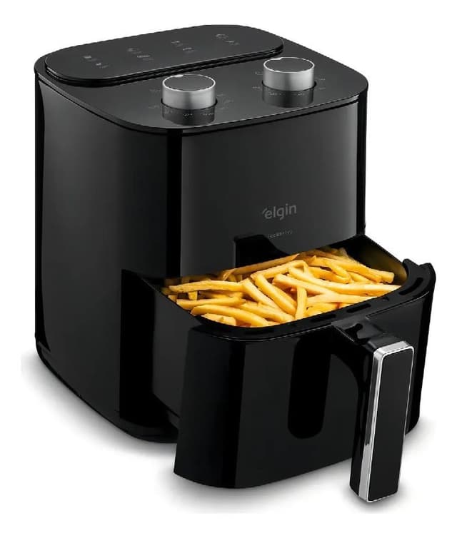 Imagem de Fritadeira air fryer elgin facilita fry 3,5 litros potência 1400w cor preta na loja Mercado Livre
