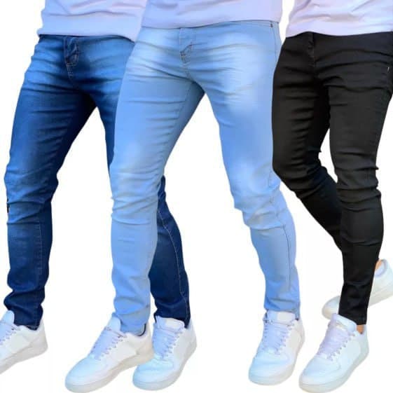 Imagem de Kit 3 Calça Jeans  Skinny com Lycra Estica na loja Mercado Livre