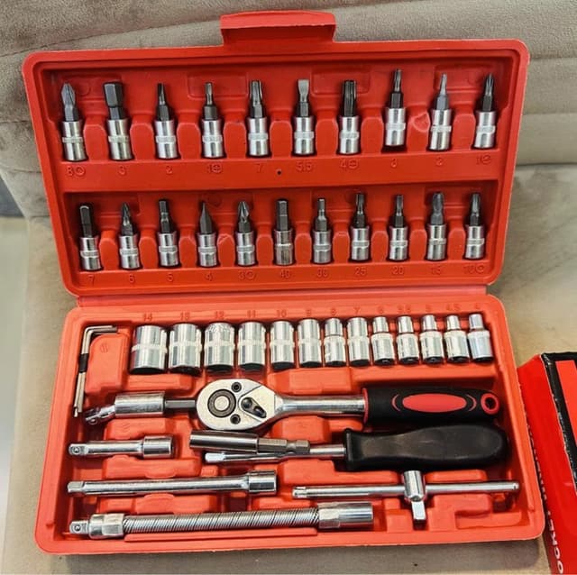 Imagem de Kit 46 Chave Catraca Jogo De Soquetes Allen Torx na loja Mercado Livre