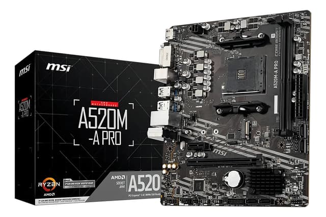 Imagem de Placa-mãe MSI A520M-A Pro AM4 MATX DDR4 na loja Mercado Livre