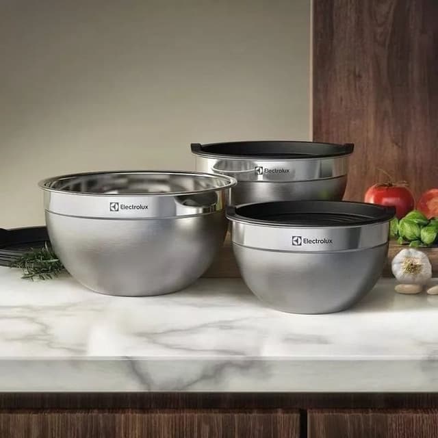 Imagem de Conjunto de Bowls Tigelas de Inox c/ Tampa Electrolux na loja Amazon