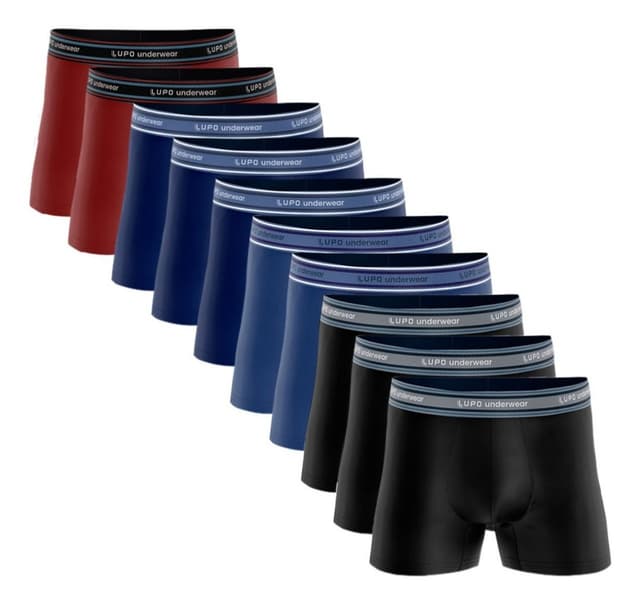 Imagem de Kit 10 Cueca Boxer Lupo Algodão Box Atacado Masculina Preta na loja Mercado Livre