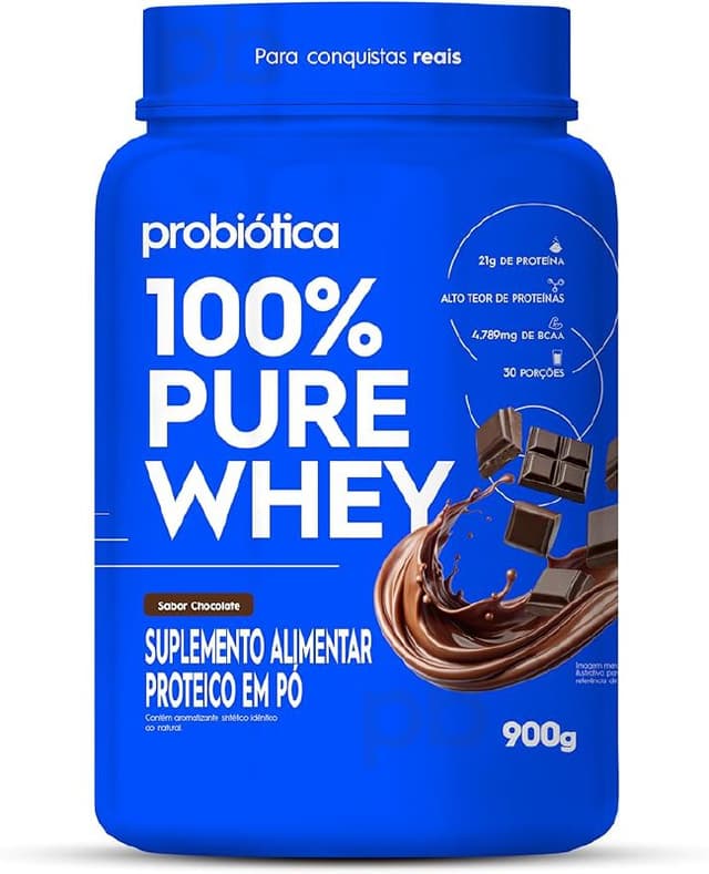 Imagem de Probiótica 100% Pure Whey Nova Fórmula - 900G Chocolate na loja Amazon