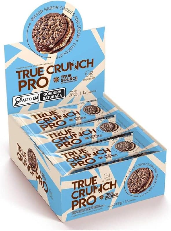 Imagem de Wafer Proteico True Crunch Pro Cookies And Cream 25g True Source 12 Unidades na loja Amazon