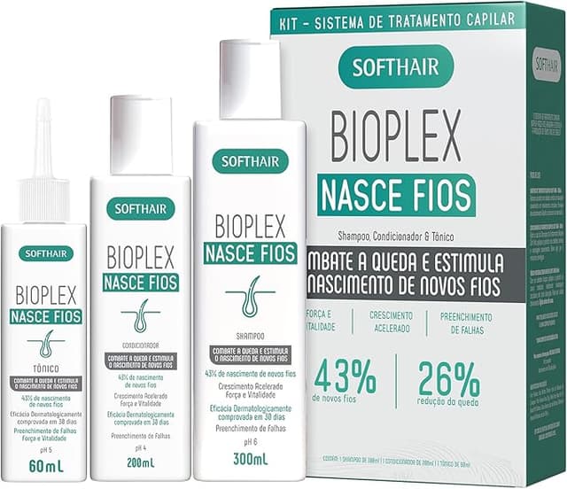 Imagem de Kit Bioplex Shammpoo + Cond. + Tônico Soft Hair, Soft Hair na loja Amazon